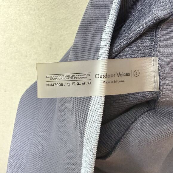 Outdoor Voices Seamless Ribbed 7/8 Legging in Blue Women's S - Picture 6 of 9